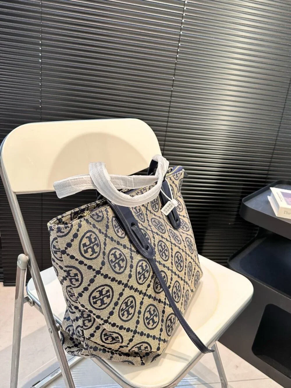 Tory Burch T Monogram Jacquard Large Zip Tote Bag